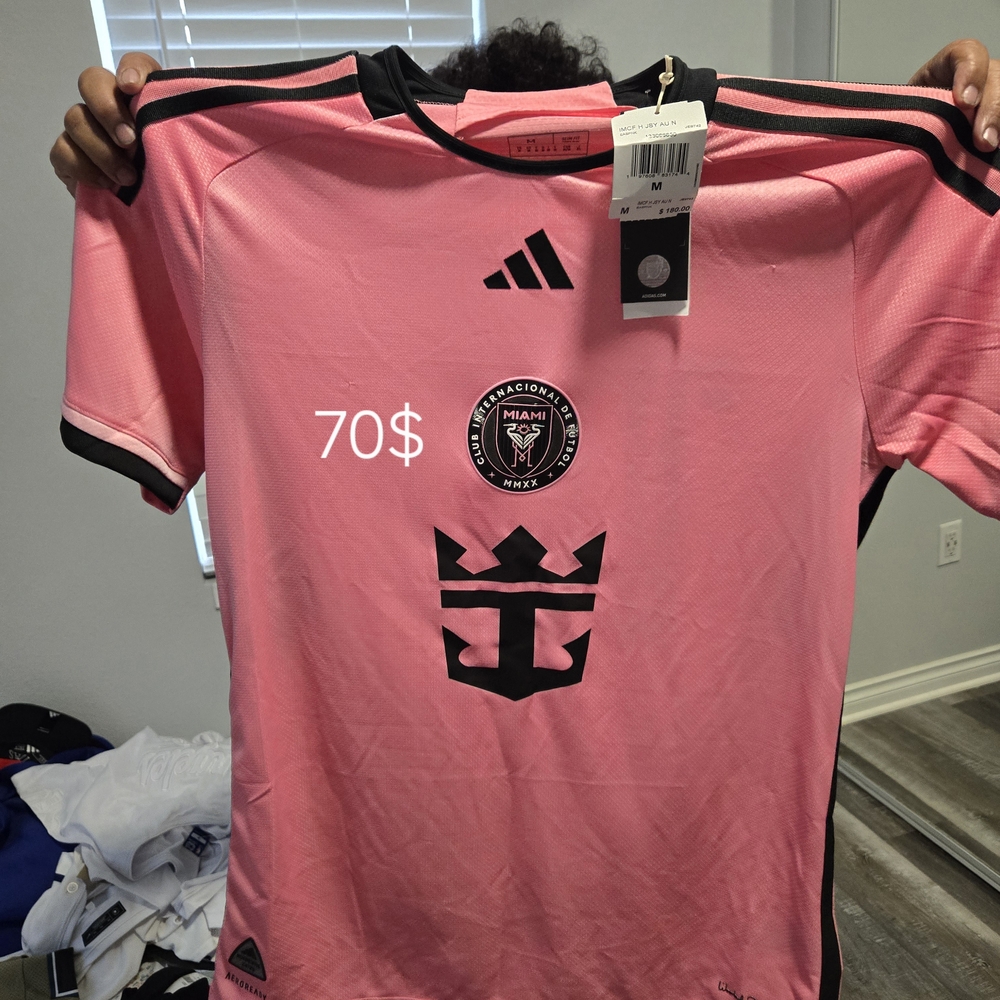 Adidas Pink and Black Soccer Jersey